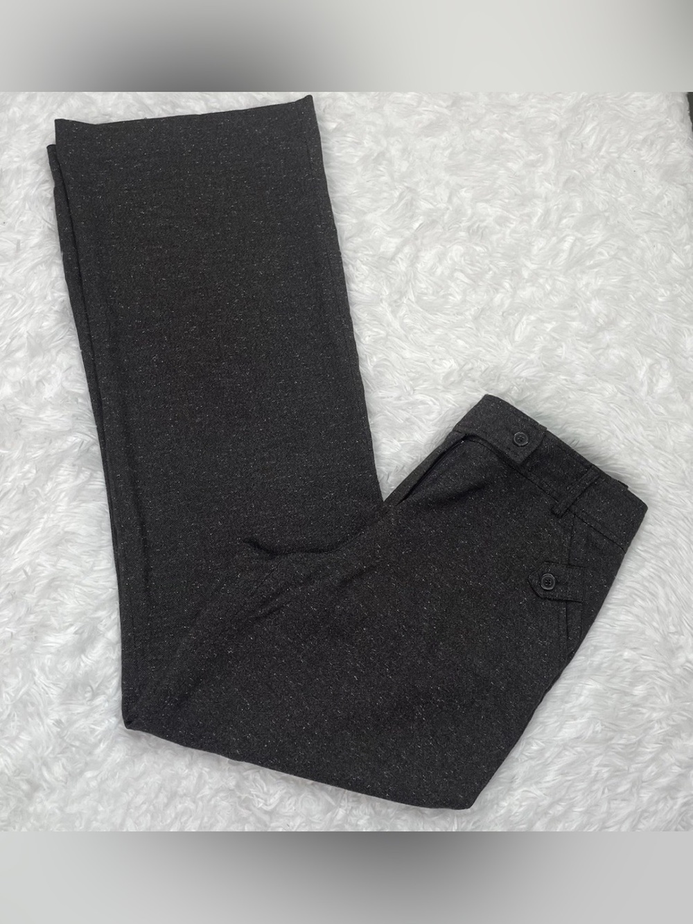 Sandro Womens Size 6 Tweed Dress Pants Brown Wide Leg Quiet Luxury Career Office